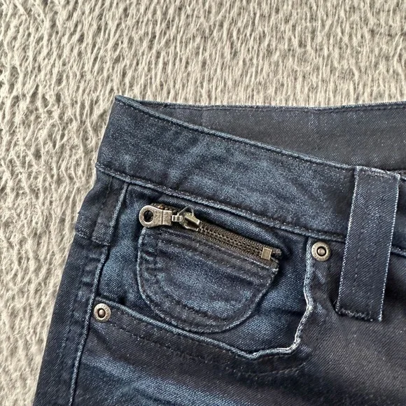 Frankie B Jeans Womens 26 Dark Wash Flare Leg Zip Pockets Stretch Low Rise - Picture 6 of 16